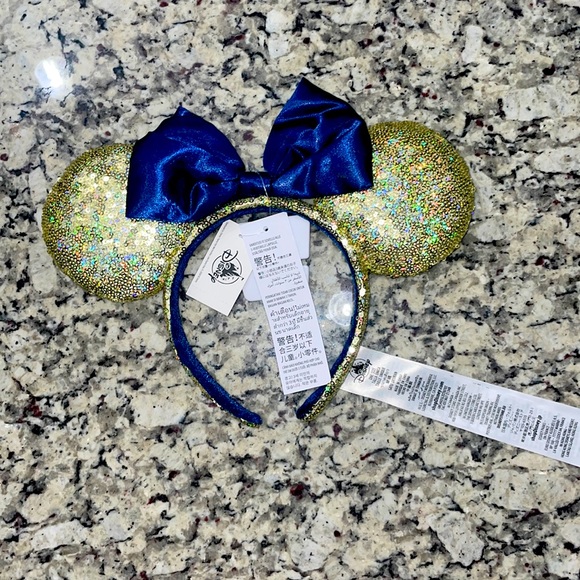 Disney Accessories Adults Minnie Ears With Sequins Ears Navy Blue
